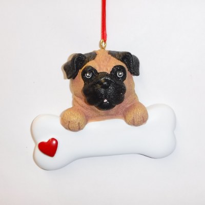 PUG WITH BONE