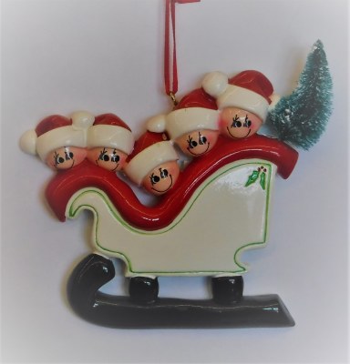 ELVES IN SLEIGH FAMILY OF 5
