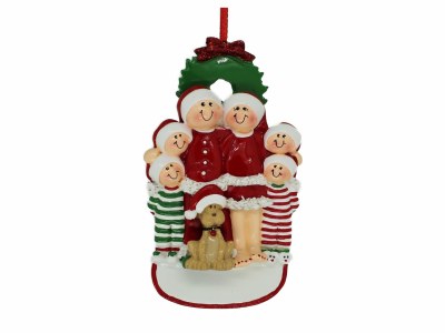 CHRISTMAS EVE FAMLY OF 6 W/DOG