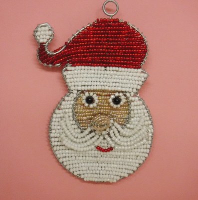 BEADED SANTA HEAD