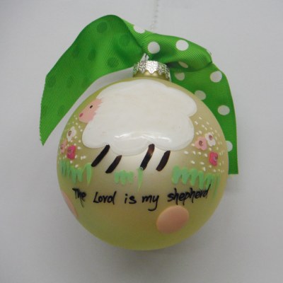 "LORD IS MY SHEPARD" GLASS BALL