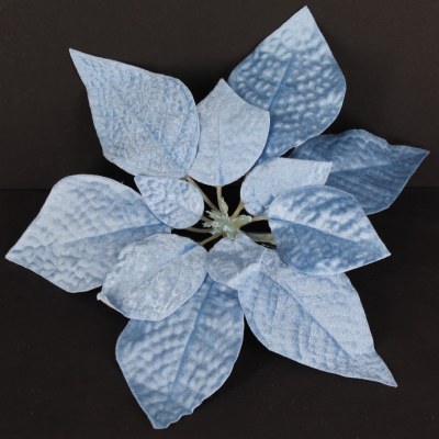 BLUE POINTSETTIA CLIP ON