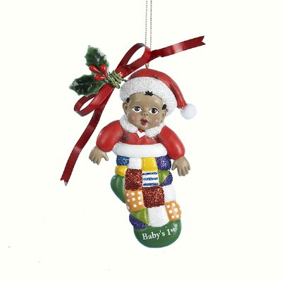 AFRICAN AMERICAN BABY IN STOCKING
