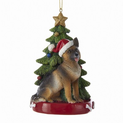 GERMAN SHEPHERD WITH TREE