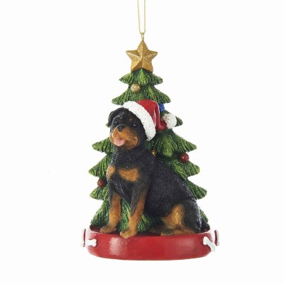 ROTWEILER WITH TREE