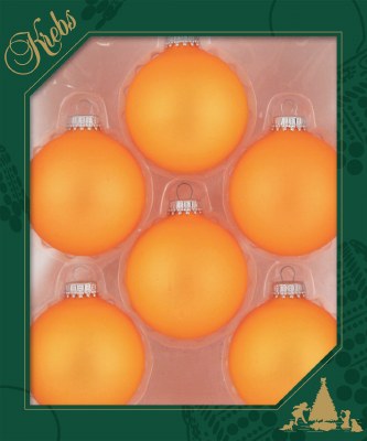 OUTRAGEOUS ORANGE GLASS BALLS 6 PK