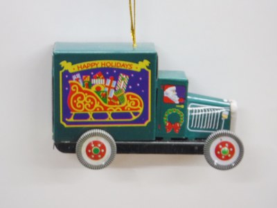 TIN HAPPY HOLIDAYS TRUCK