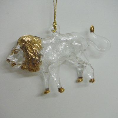 CLEAR GLASS LION