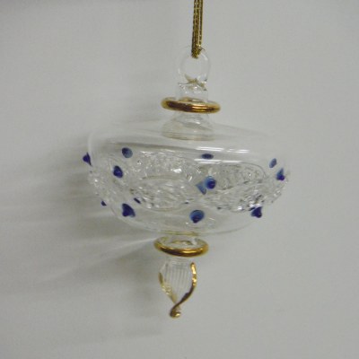 SAUCER CLEAR WITH BLUE