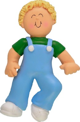 BLONDE BOY IN BIB OVERHAULS