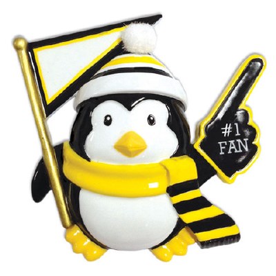 #1 FAN PENGUIN IN BLACK AND YELLOW