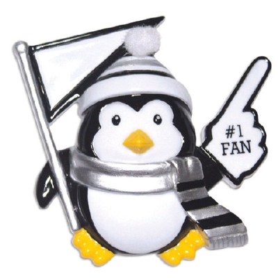 #1 FAN PENGUIN IN BLACK AND SILVER