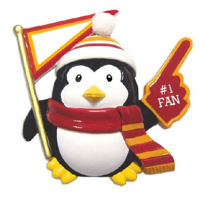 #1 FAN PENGUIN IN ORANGE AND RED