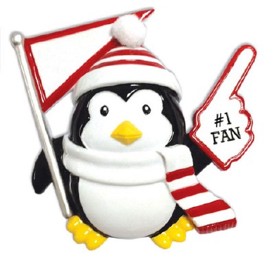 #1 FAN PENGUIN IN RED AND WHITE