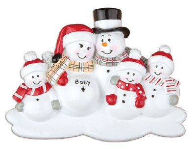 FAMILY OF 5 SNOWMEN
