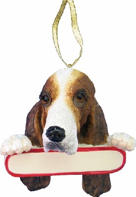BASSET HOUND WITH NAME PLATE