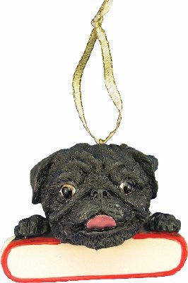 PUG DOG WITH NAME PLATE