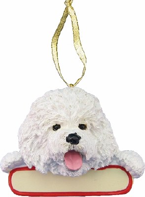 BICHON FRISE WITH NAME PLATE