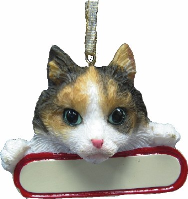 CALICO CAT WITH PLAQUE