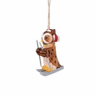 WOODEN OWL ON SKIES