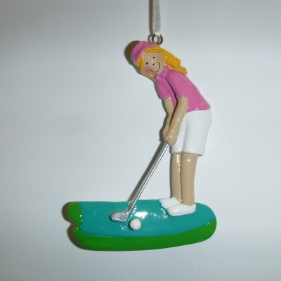 FEMALE GOLFER YELLOW HAIR