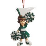 CHEERLEADER IN GREEN AND WHITE