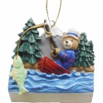 FISHING BEAR IN A BOAT