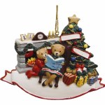 FAMILY F 2 BEARS BY FIREPLACE