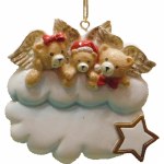 FAMILY OF 3 BEAR ANGELS ON COUD