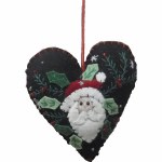 FELT HEART WITH SANTA HEAD