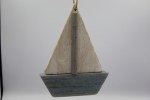 BLUE WOOD SAILBOAT