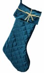 TEAL VELVET STOCKING