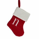 LETTER N MONOGRAM STOCKING