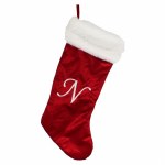 LETTER N MONOGRAM STOCKING