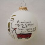 GRANDSONS TUG ON WAGONS... GLASS BALL