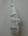 WHITE GLASS SNOWMAN