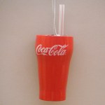 RED COKE GLASS WITH STRAW