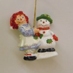 RAGGEDY ANN WITH SNOWMAN