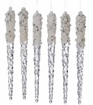 6 COUNT PLASTIC ICICLES WITH GLIT