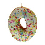 WHITE W/ SPRINKLE GLAZED DONUT