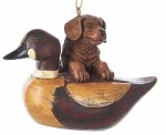 BROWN DOG W/ DUCK