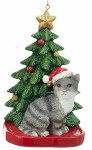 GREY CAT WITH TREE