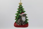 GREY CAT WITH TREE