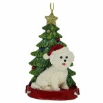 BICHON FRISE WITH TREE