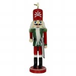 RED AND GREEN NUTCRACKER WITH SWORD