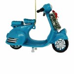 BLUE SCOOTER WITH WREATH