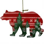 SILLOUETTE BEAR RED AND GREEN