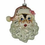 PINK GLASS SANTA HEAD