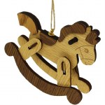 TAN WOODEN ROCKING HORSE