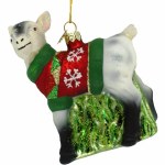 GREEN/WHITE GOAT IN SWEATER